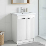 Badkamerkast onder wastafel 56x37,5x81 cm hoogglans wit