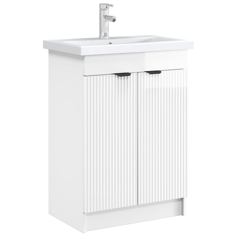 Badkamer onder wastafel kast Hoogglans Wit 56 x 37,5 x 81 cm