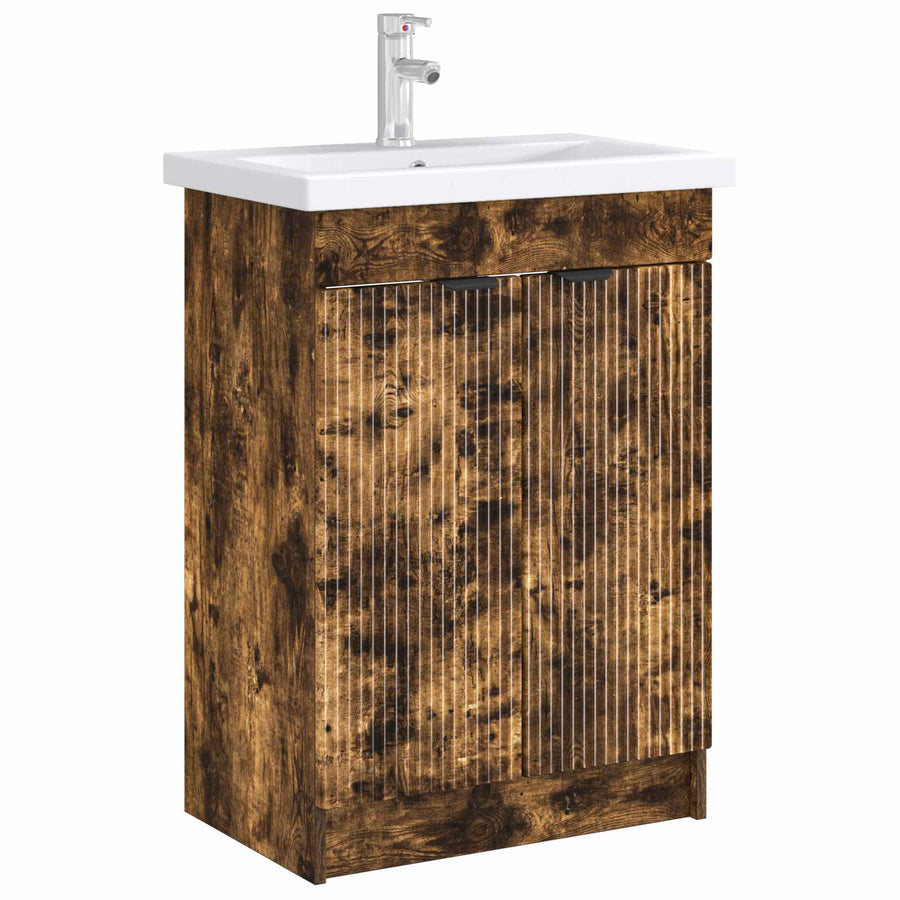 Badkamer onder wastafel kast Gerookt eiken 56 x 37,5 x 81 cm
