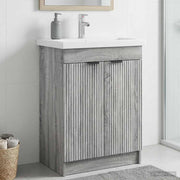Badkamerkast onder wastafel 56x37,5x81 cm grijs Sonoma