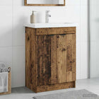 Badkamerkast onder wastafel 56x37.5x81 cm oud hout