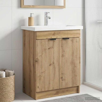 Badkamer onder wastafel kast Artisanaal eiken 56 x 37,5 x 81 cm