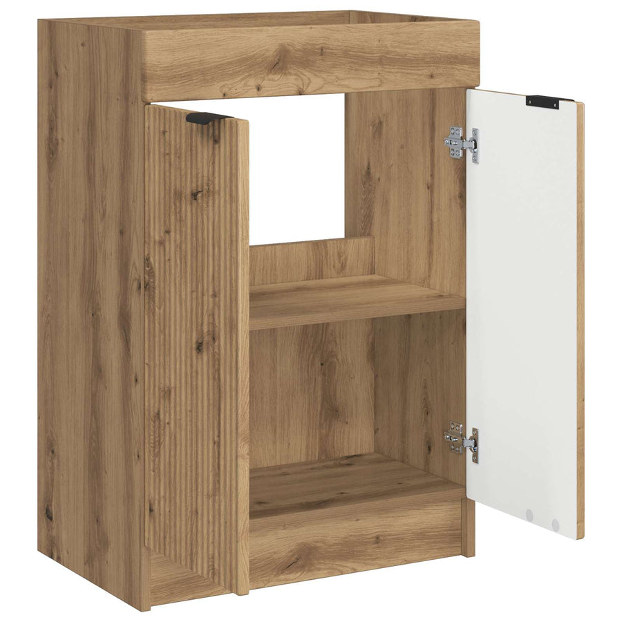 Badkamer onder wastafel kast Artisanaal eiken 56 x 37,5 x 81 cm