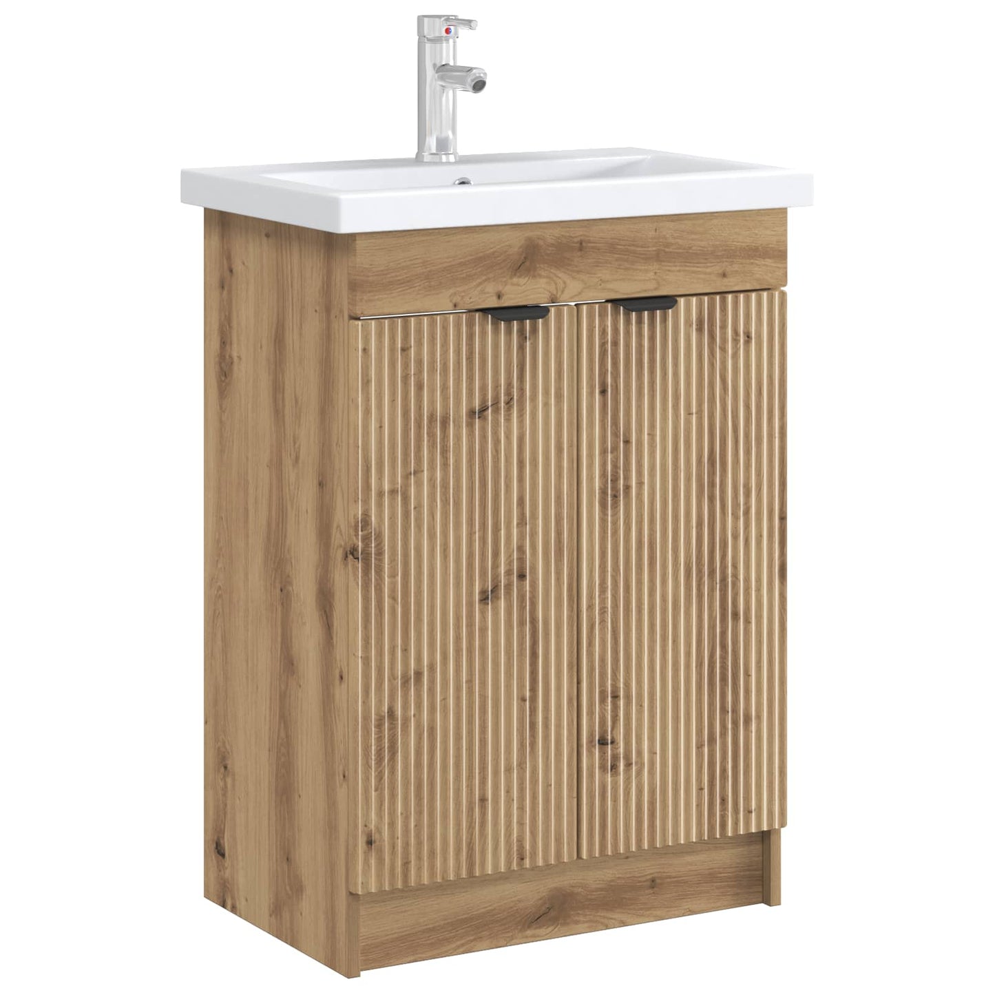 Badkamer onder wastafel kast Artisanaal eiken 56 x 37,5 x 81 cm