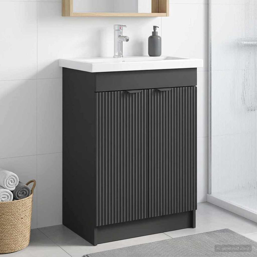 Badkamer onder wastafel kast Zwart 78,5 x 37,5 x 81 cm