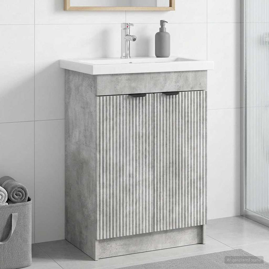Badkamer onder wastafel kast Betongrijs 78,5 x 37,5 x 81 cm
