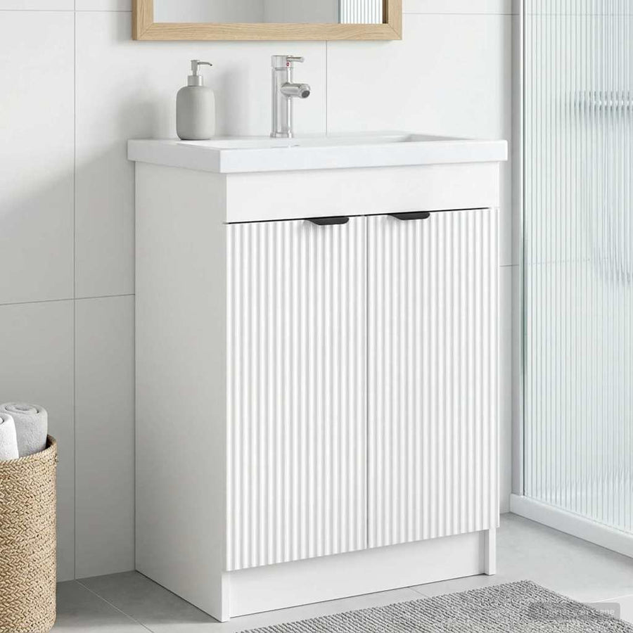 Badkamer onder wastafel kast Hoogglans Wit 78,5 x 37,5 x 81 cm
