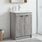 Wastafelkast badkamer 78,5x37,5x81 cm grijs sonoma