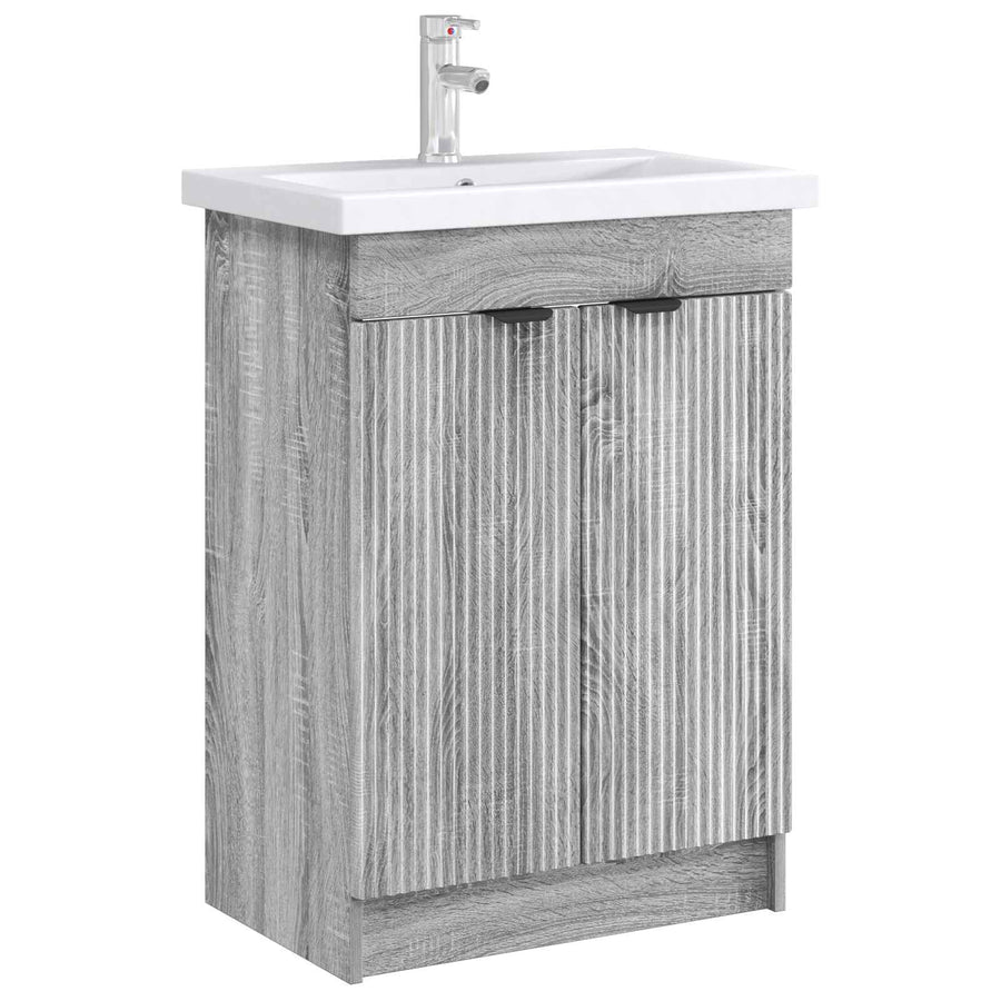 Badkamer onder wastafel kast Grijs Sonoma 78,5 x 37,5 x 81 cm