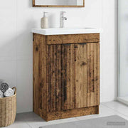 Badkamerkast onder wastafel oud hout 78,5x37,5x81 cm