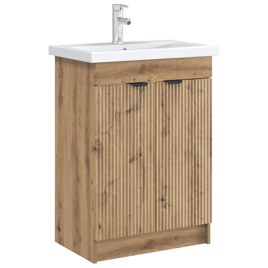 Badkamer onder wastafel kast Artisanaal eiken
