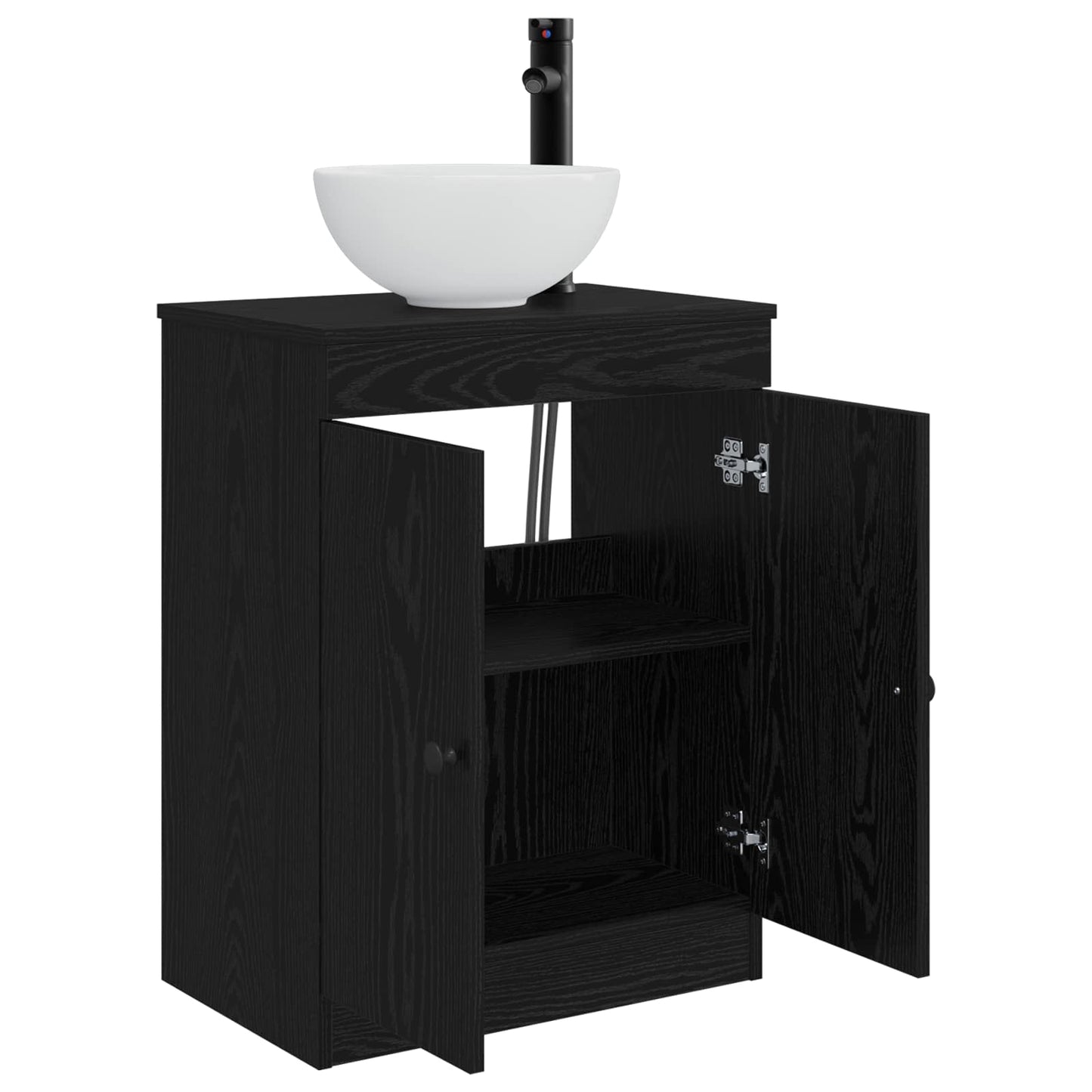 Badkamermeubel met Wasbak Zwart 54 x 35 x 83 cm Bewerkt hout