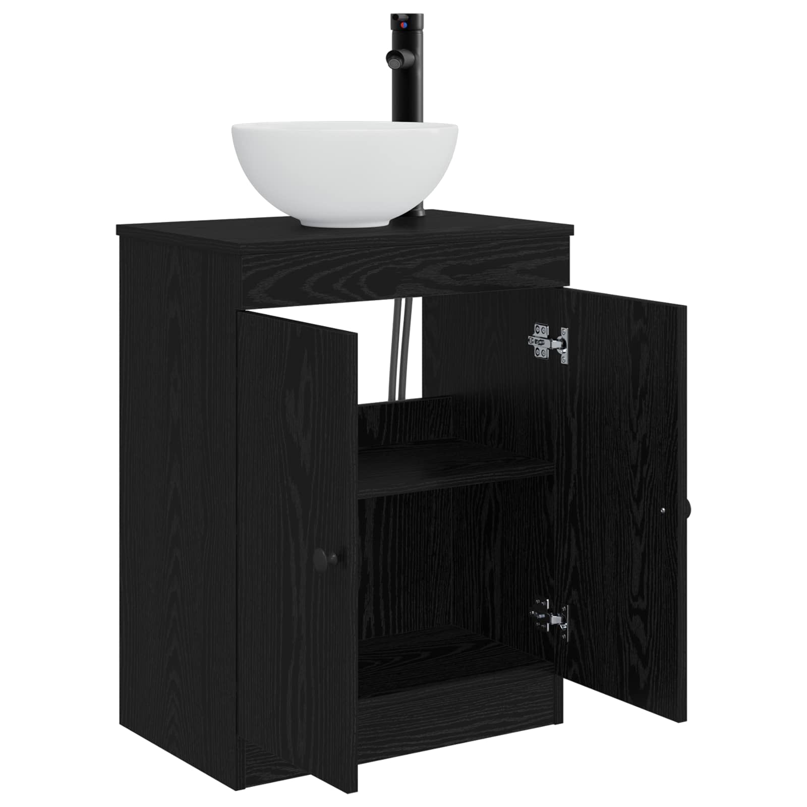 Badkamermeubel met Wasbak Zwart 54 x 35 x 83 cm Bewerkt hout