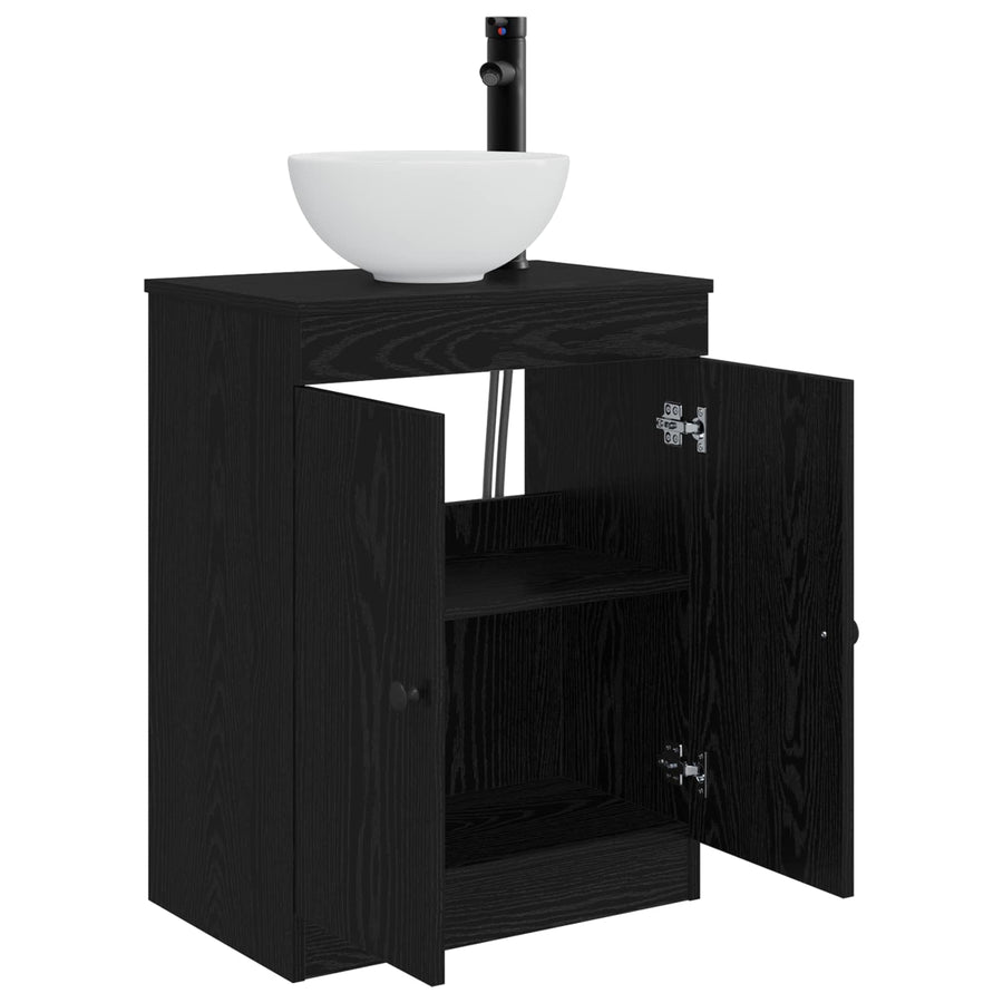 Badkamermeubel met Wasbak Zwart 54 x 35 x 83 cm Bewerkt hout