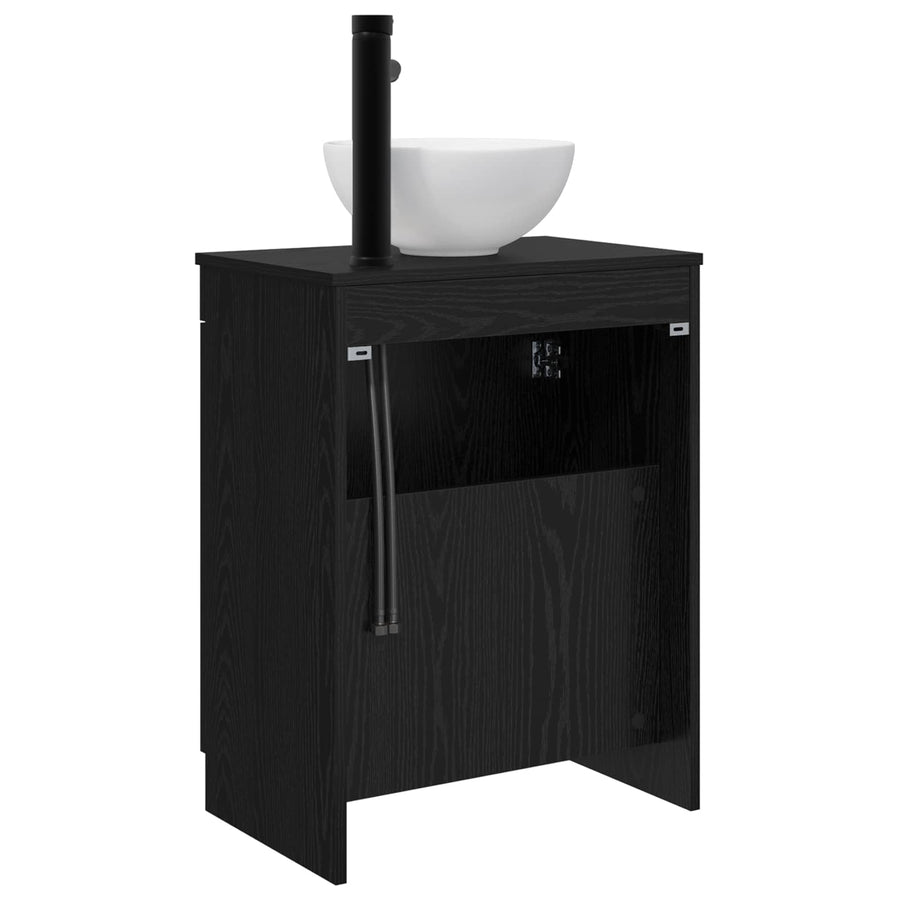 Badkamermeubel met Wasbak Zwart 54 x 35 x 83 cm Bewerkt hout