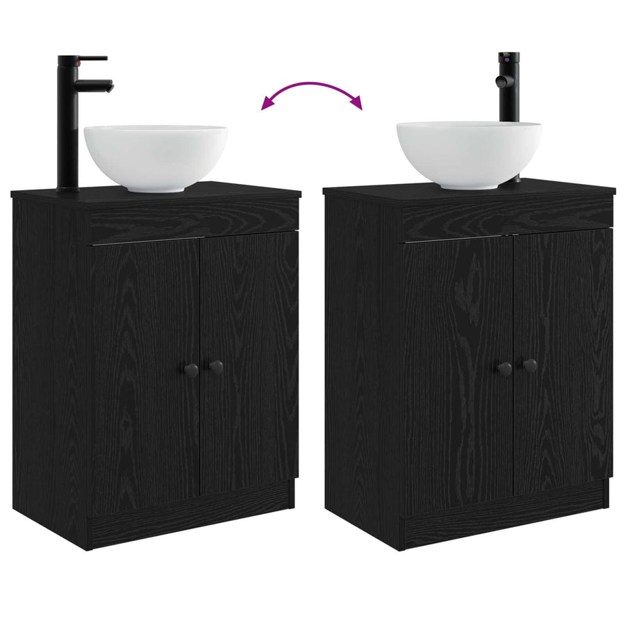 Badkamermeubel met Wasbak Zwart 54 x 35 x 83 cm Bewerkt hout