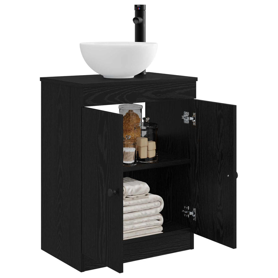 Badkamermeubel met Wasbak Zwart 54 x 35 x 83 cm Bewerkt hout