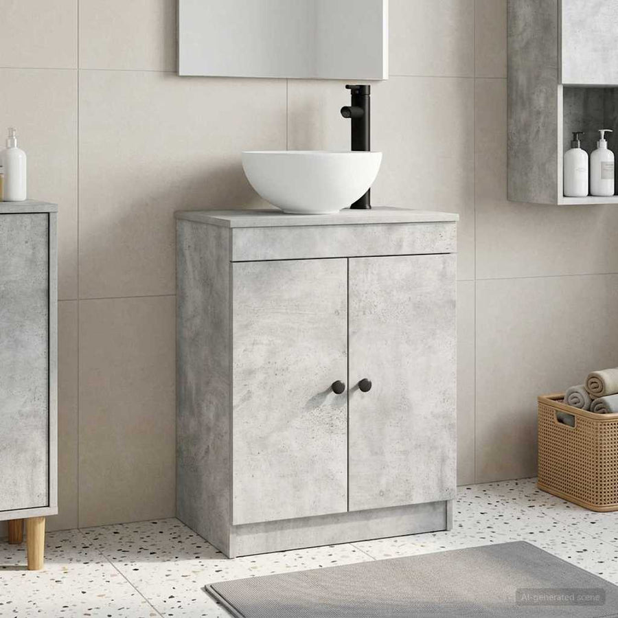 Badkamermeubel met Wasbak Betongrijs 54 x 35 x 83 cm