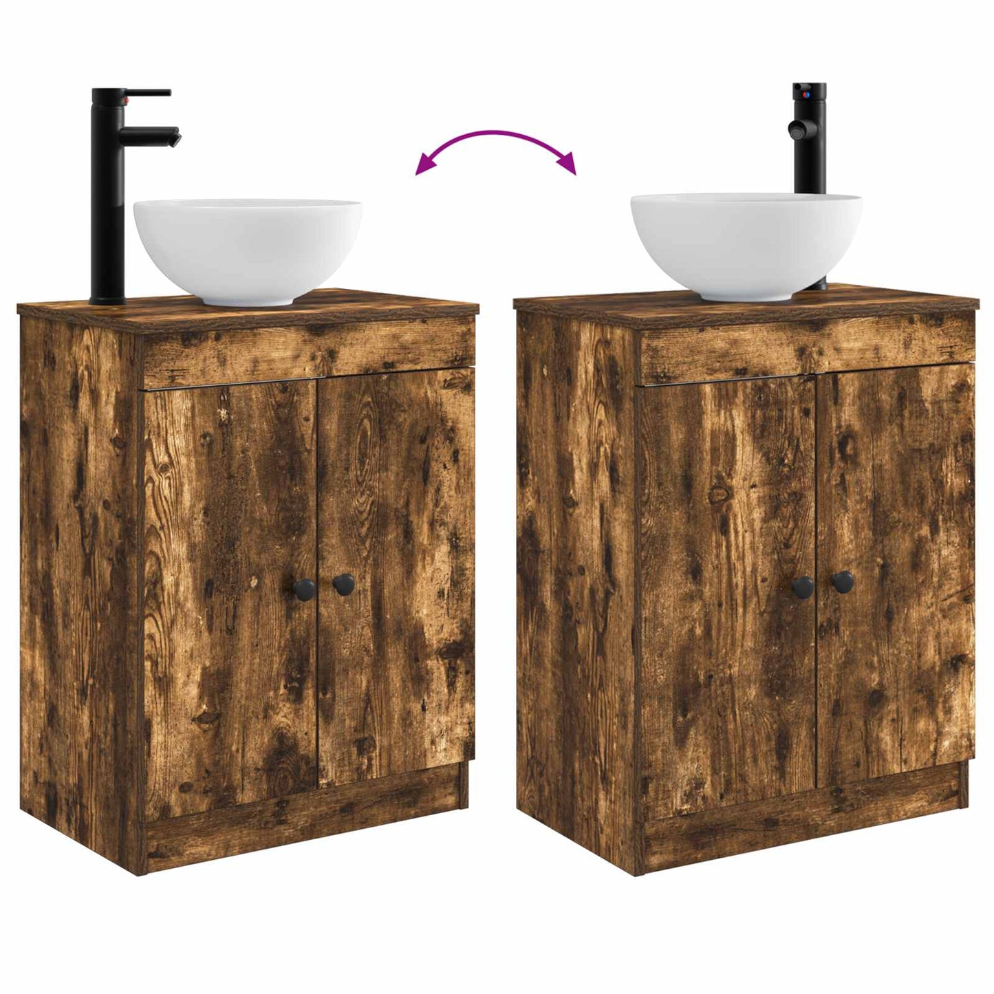 Badkamermeubel met Wasbak Gerookt eiken 54 x 35 x 83 cm
