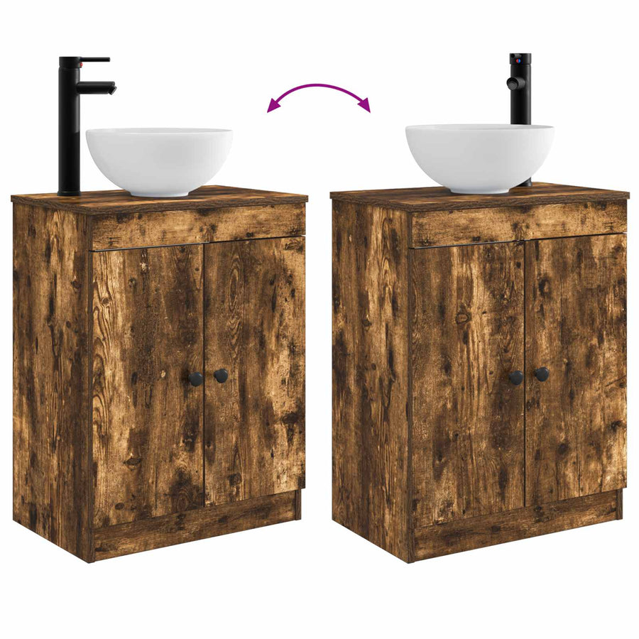 Badkamermeubel met Wasbak Gerookt eiken 54 x 35 x 83 cm