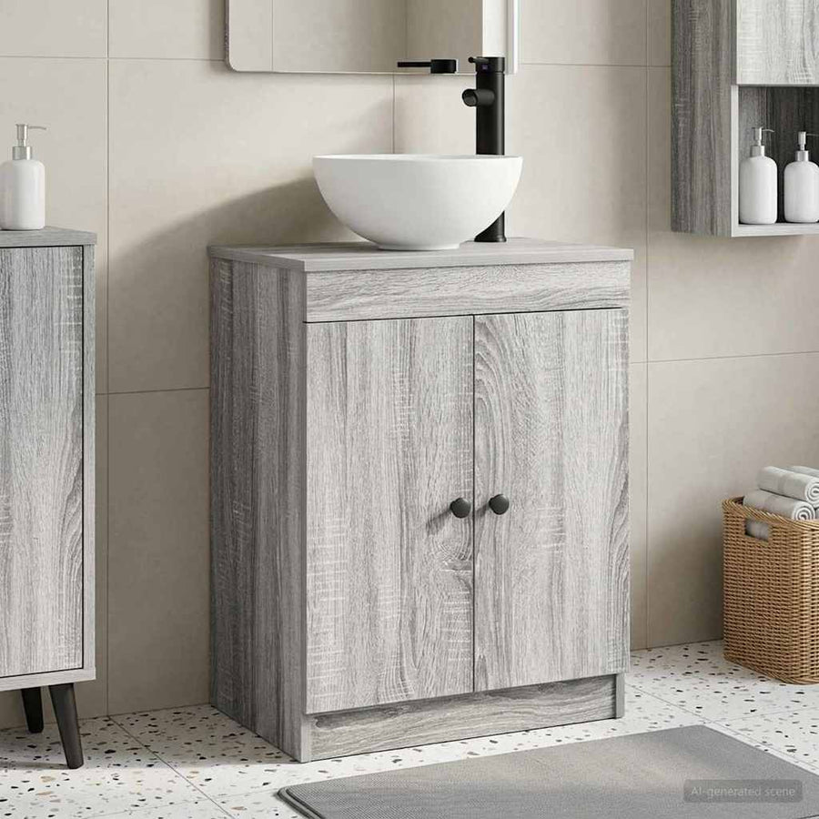 Badkamermeubel met Wasbak Grijs Sonoma 54 x 35 x 83 cm