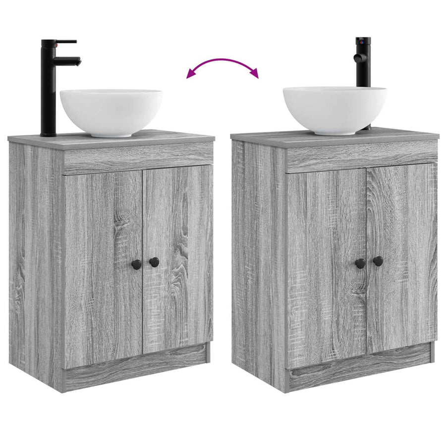 Badkamermeubel met Wasbak Grijs Sonoma 54 x 35 x 83 cm