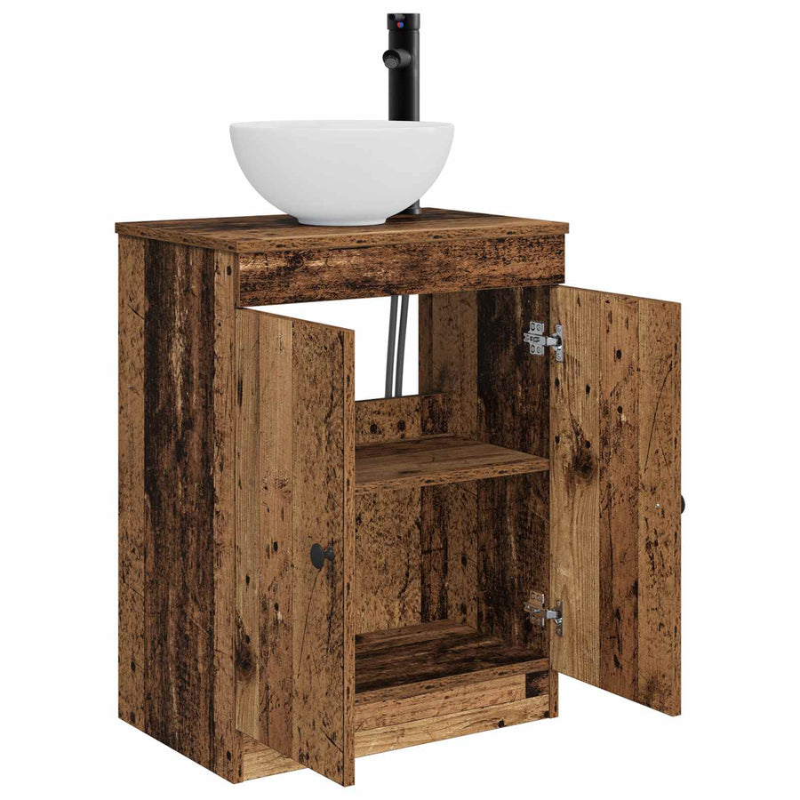 Badkamermeubel met Wasbak Oud hout 54 x 35 x 83 cm Bewerkt hout
