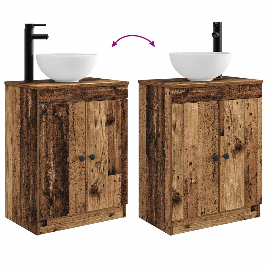 Badkamermeubel met Wasbak Oud hout 54 x 35 x 83 cm Bewerkt hout