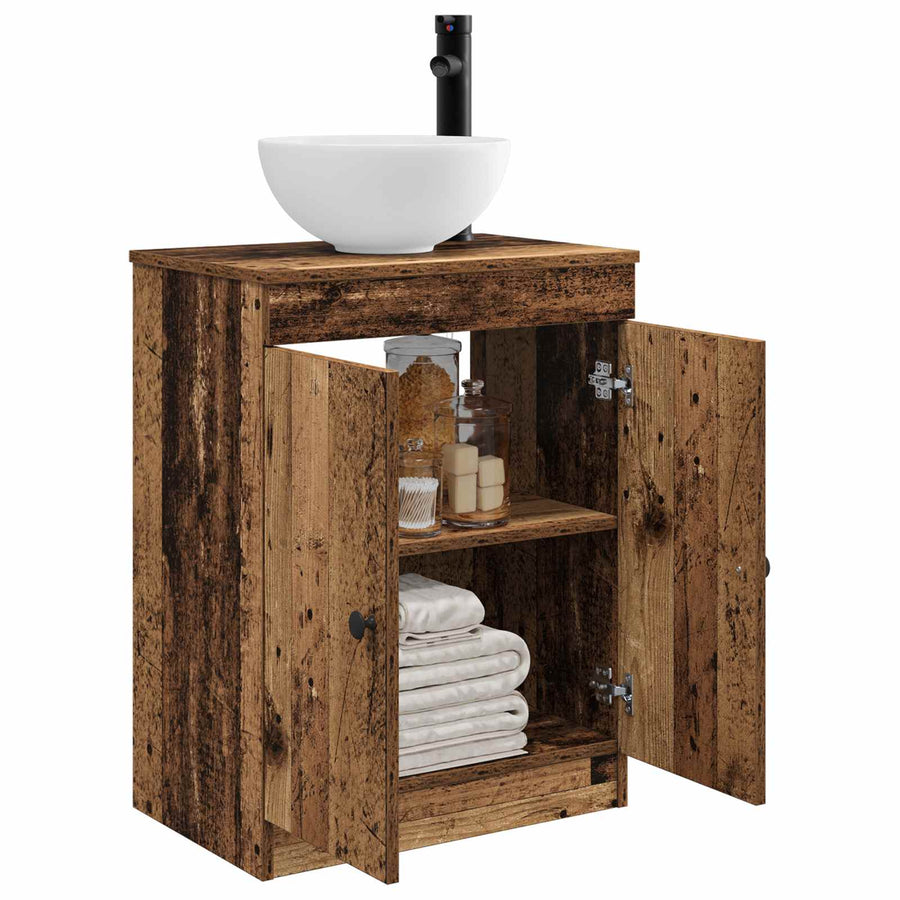Badkamermeubel met Wasbak Oud hout 54 x 35 x 83 cm Bewerkt hout