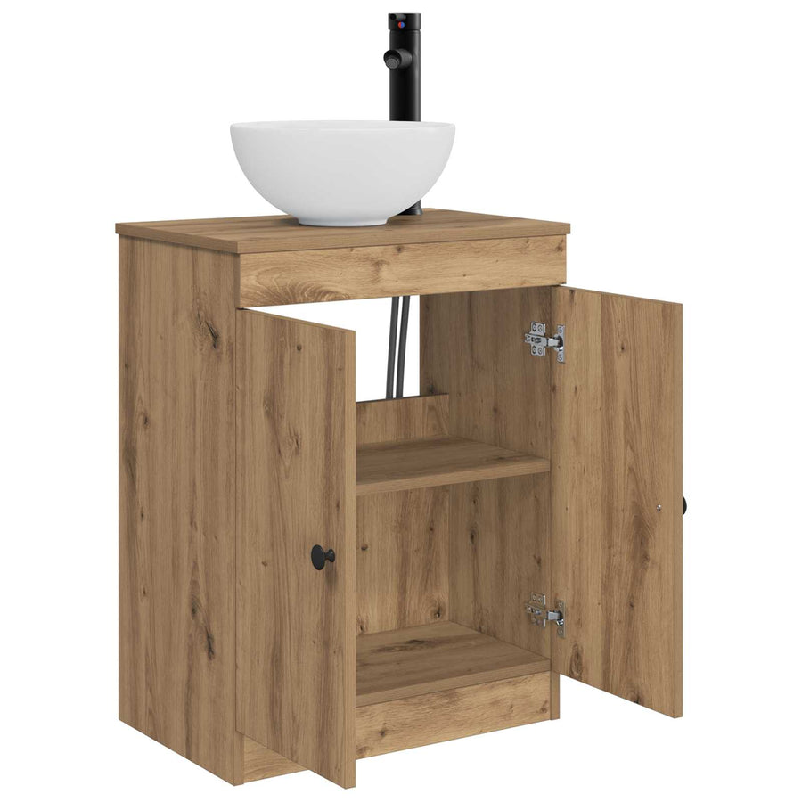 Badkamermeubel met Wasbak Artisanaal eiken 54 x 35 x 83 cm