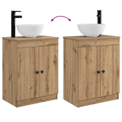 Badkamermeubel met Wasbak Artisanaal eiken 54 x 35 x 83 cm
