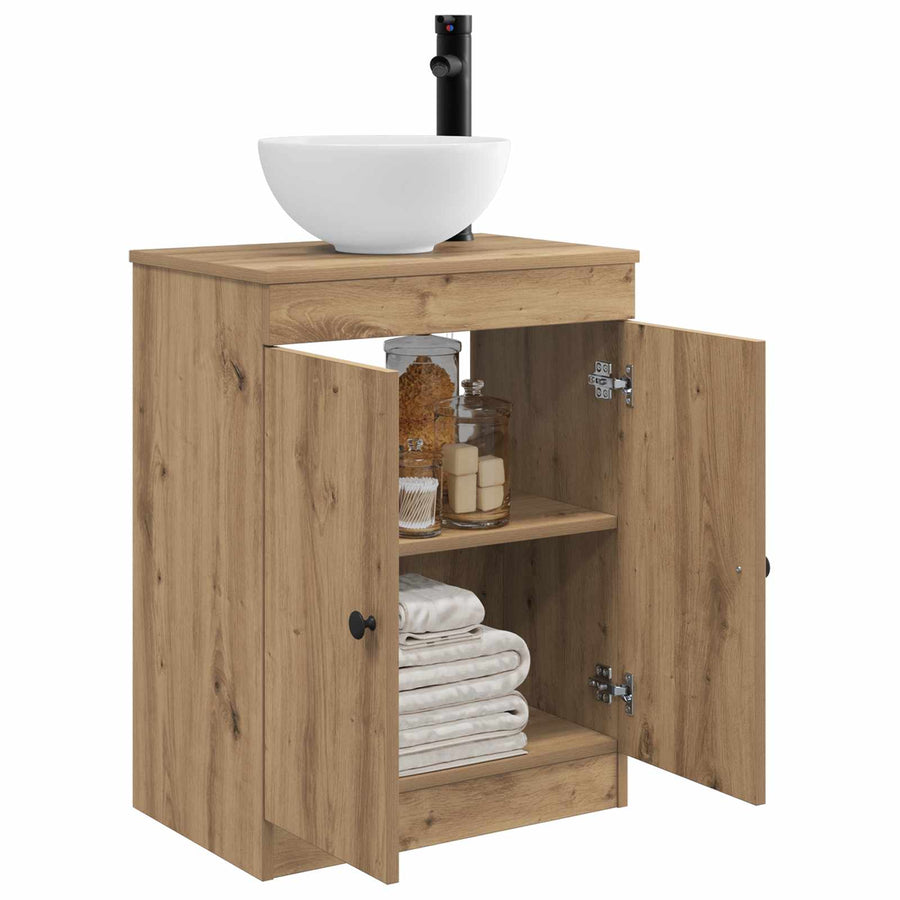 Badkamermeubel met Wasbak Artisanaal eiken 54 x 35 x 83 cm