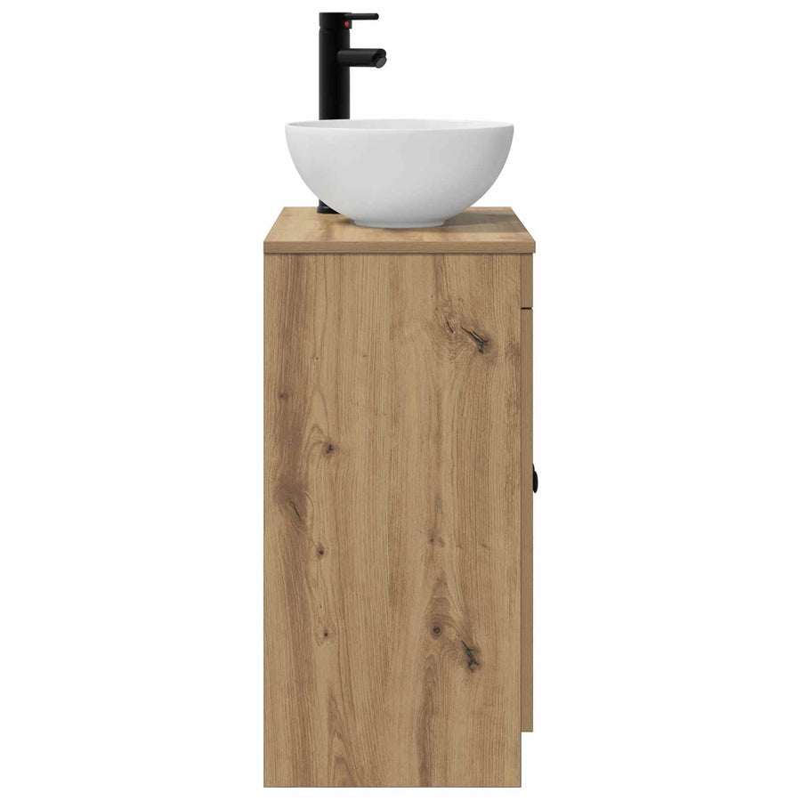 Badkamermeubel met Wasbak Artisanaal eiken 54 x 35 x 83 cm