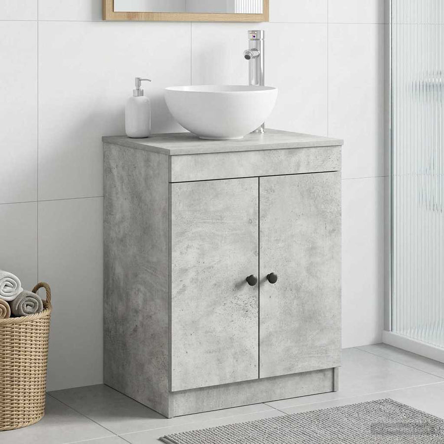 Badkamerkast Betongrijs 54 x 41 x 70 cm Bewerkt hout