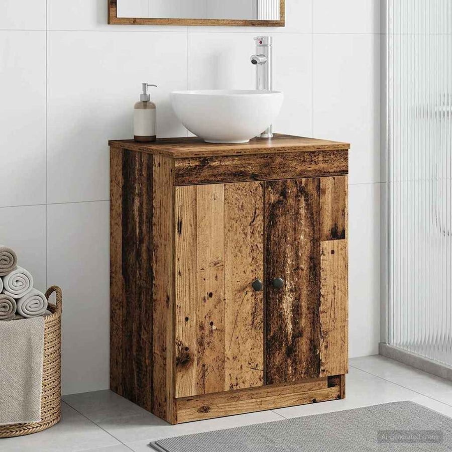 Badkamerkast Oud hout 54 x 41 x 70 cm Bewerkt hout