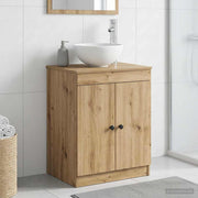 Badkamerkast 54x41x70 cm bewerkt hout artisanaal eiken