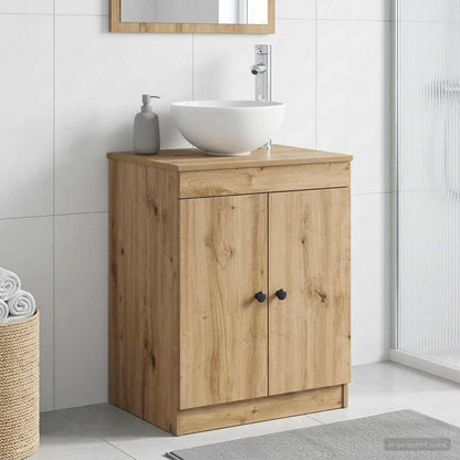 Badkamerkast Artisanaal eiken 54 x 41 x 70 cm Bewerkt hout