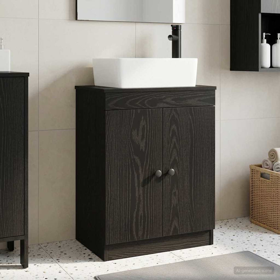 Badkamermeubel met Wasbak Zwart 54 x 35 x 83 cm Bewerkt hout