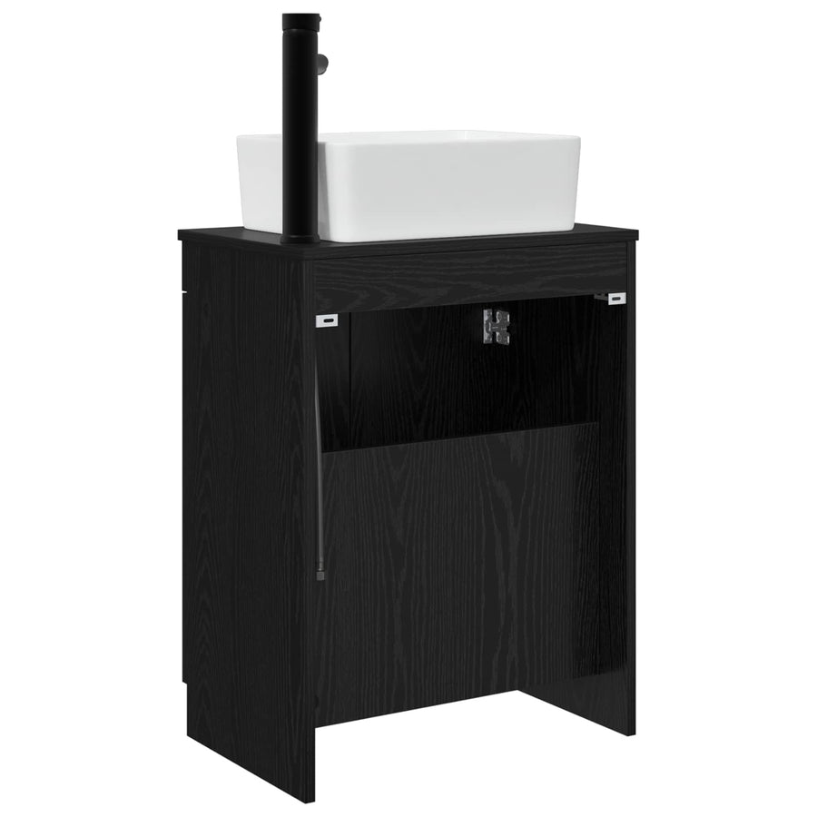 Badkamermeubel met Wasbak Zwart 54 x 35 x 83 cm Bewerkt hout