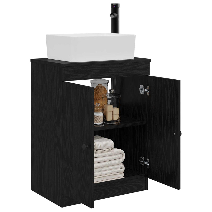 Badkamermeubel met Wasbak Zwart 54 x 35 x 83 cm Bewerkt hout
