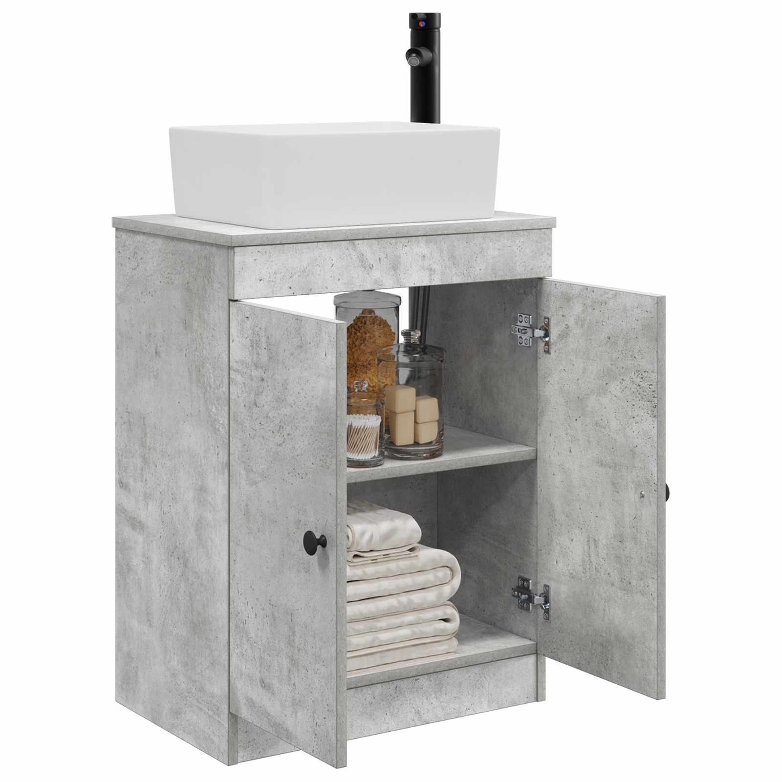 Badkamermeubel met Wasbak Betongrijs 54 x 35 x 83 cm
