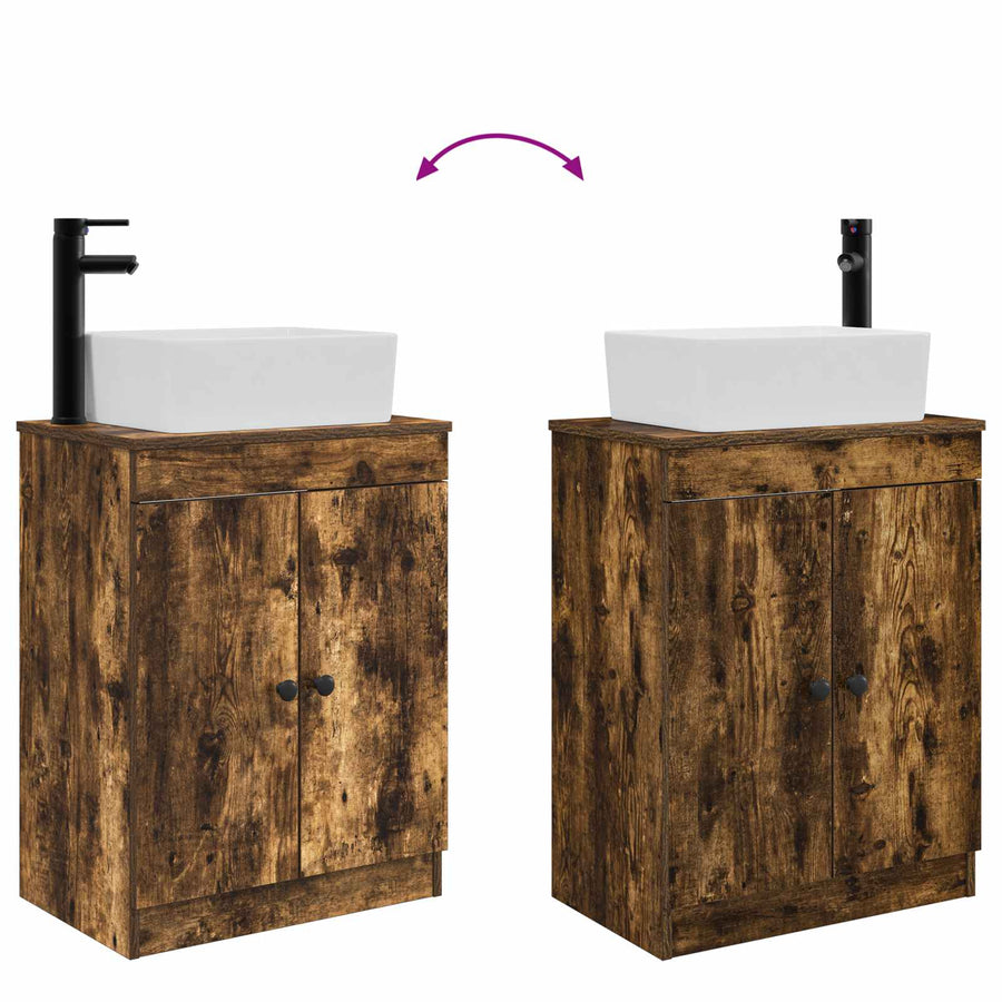 Badkamermeubel met Wasbak Gerookt eiken 54 x 35 x 83 cm