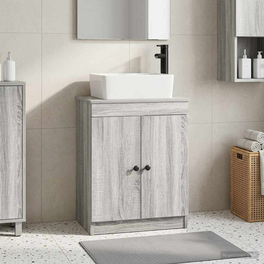 Badkamermeubel met Wasbak Grijs Sonoma 54 x 35 x 83 cm