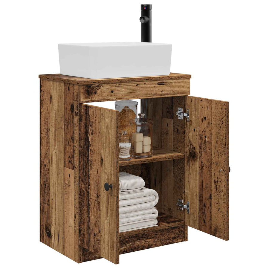 Badkamermeubel met Wasbak Oud hout 54 x 35 x 83 cm Bewerkt hout