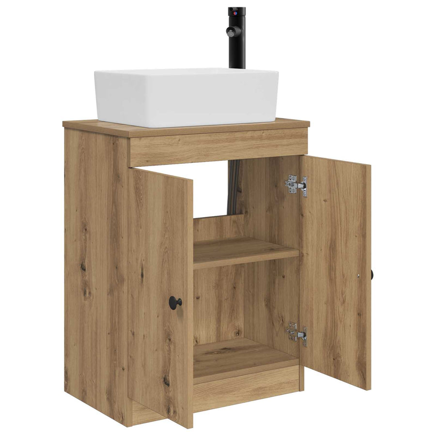 Badkamermeubel met Wasbak Artisanaal eiken 54 x 35 x 83 cm