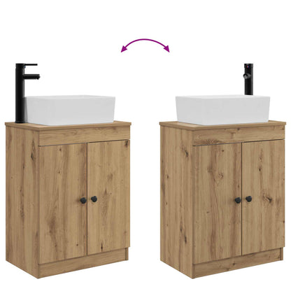 Badkamermeubel met Wasbak Artisanaal eiken 54 x 35 x 83 cm