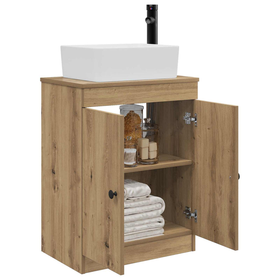 Badkamermeubel met Wasbak Artisanaal eiken 54 x 35 x 83 cm