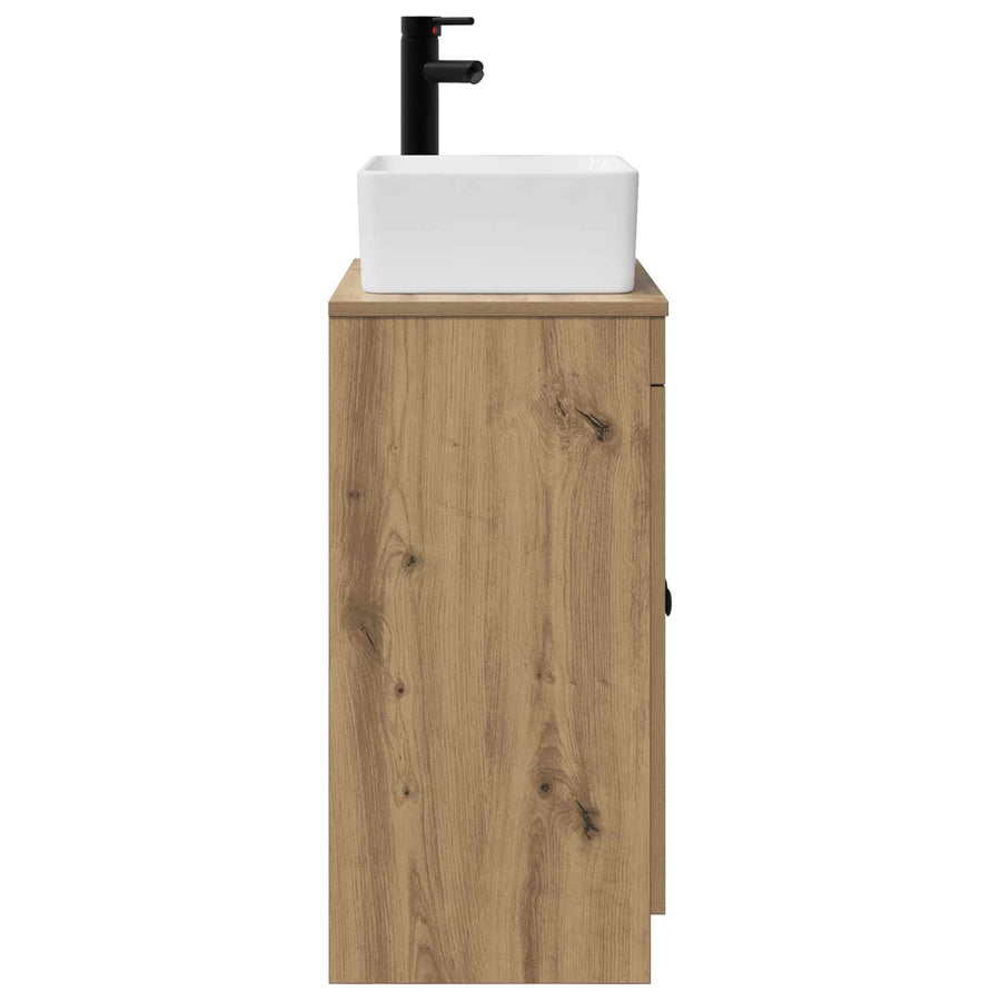 Badkamermeubel met Wasbak Artisanaal eiken 54 x 35 x 83 cm