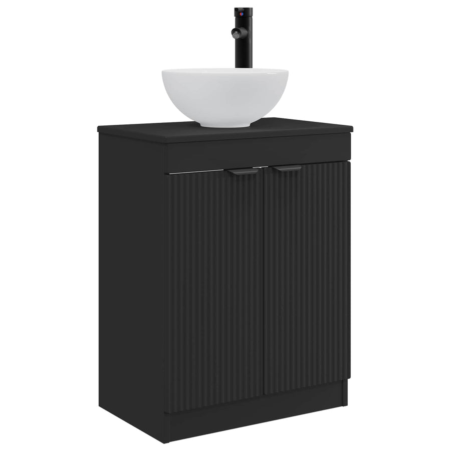 Badkamermeubel met Wasbak Zwart 54 x 35 x 83 cm Bewerkt hout