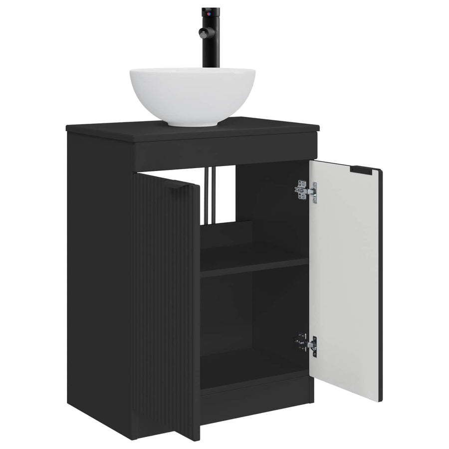 Badkamermeubel met Wasbak Zwart 54 x 35 x 83 cm Bewerkt hout